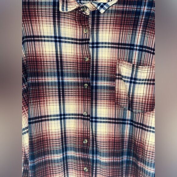 Birch and Stone Long Sleeved Plaid Flannel Button Down Shirt Size Large - Picture 2 of 7